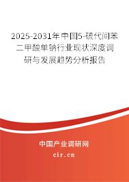 2025-2031年中國5-硫代間苯二甲酸單鈉行業(yè)現(xiàn)狀深度調(diào)研與發(fā)展趨勢分析報(bào)告