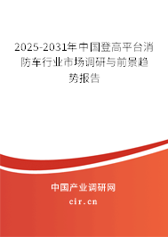 2025-2031年中國登高平臺消防車行業(yè)市場調(diào)研與前景趨勢報告