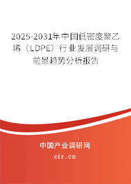 2025-2031年中國低密度聚乙烯（LDPE）行業(yè)發(fā)展調(diào)研與前景趨勢分析報告