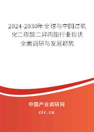 2024-2030年全球與中國(guó)過(guò)氧化二碳酸二異丙酯行業(yè)現(xiàn)狀全面調(diào)研與發(fā)展趨勢(shì)