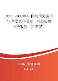 2025-2031年中國建筑勞務市場深度調查研究與發(fā)展前景分析報告（已下架）