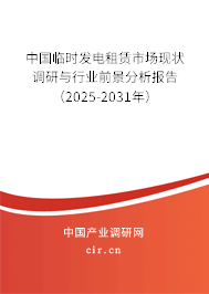 中國臨時發(fā)電租賃市場現(xiàn)狀調(diào)研與行業(yè)前景分析報告（2025-2031年）