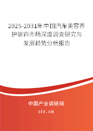 2025-2031年中國(guó)汽車美容養(yǎng)護(hù)裝飾市場(chǎng)深度調(diào)查研究與發(fā)展趨勢(shì)分析報(bào)告