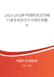 2025-2031年中國陶瓷調(diào)節(jié)閥行業(yè)發(fā)展研究與市場前景報告