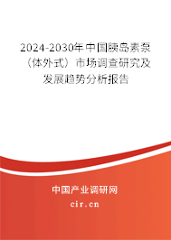 2024-2030年中國胰島素泵（體外式）市場調(diào)查研究及發(fā)展趨勢分析報告