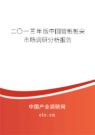 二〇一三年版中國管樁樁尖市場調研分析報告