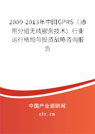 2009-2013年中國GPRS（通用分組無線服務(wù)技術(shù)）行業(yè)運行格局與投資戰(zhàn)略咨詢報告