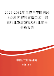 2025-2031年全球與中國PEG（經(jīng)皮內(nèi)窺鏡胃造口術(shù)）飼管行業(yè)發(fā)展研究及行業(yè)前景分析報告
