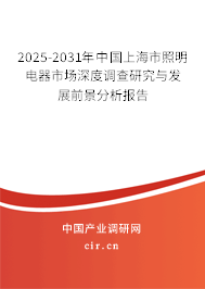 2025-2031年中國(guó)上海市照明電器市場(chǎng)深度調(diào)查研究與發(fā)展前景分析報(bào)告
