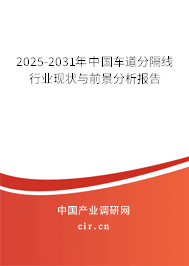 2025-2031年中國車道分隔線行業(yè)現(xiàn)狀與前景分析報告